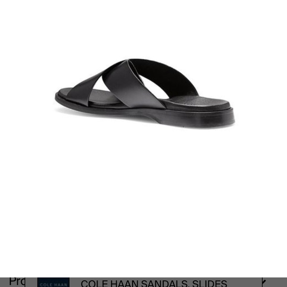Cole Hann men’s grand black cross cross sandals NWOT - Picture 3 of 5